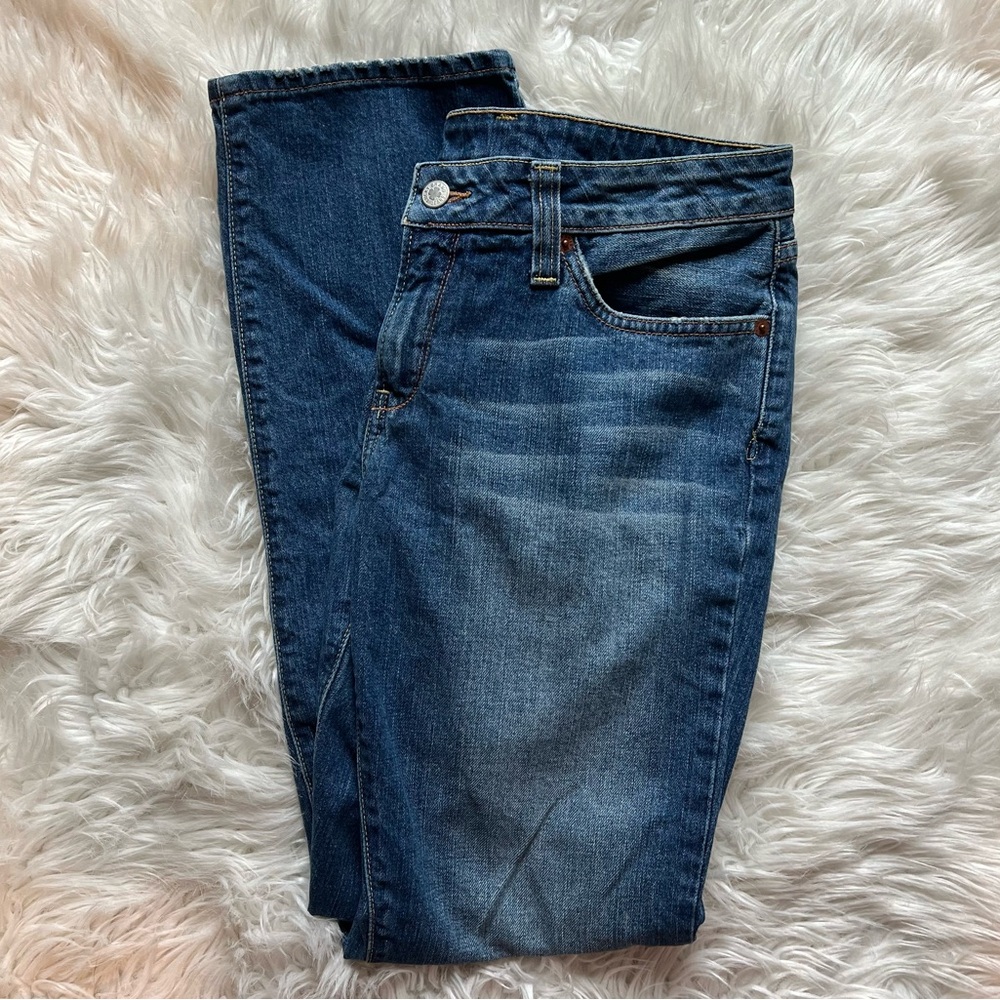 Lucky Brand 🍀 Vintage Y2K 2010 Dungarees Straight Leg Jeans - Red & White Floral